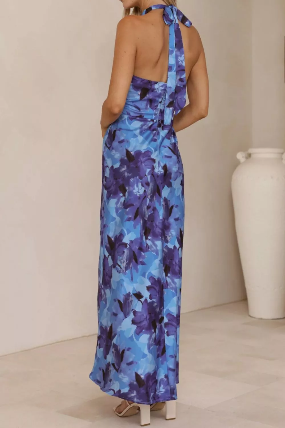 Floral Print Halter Neck Maxi Dress, image 22