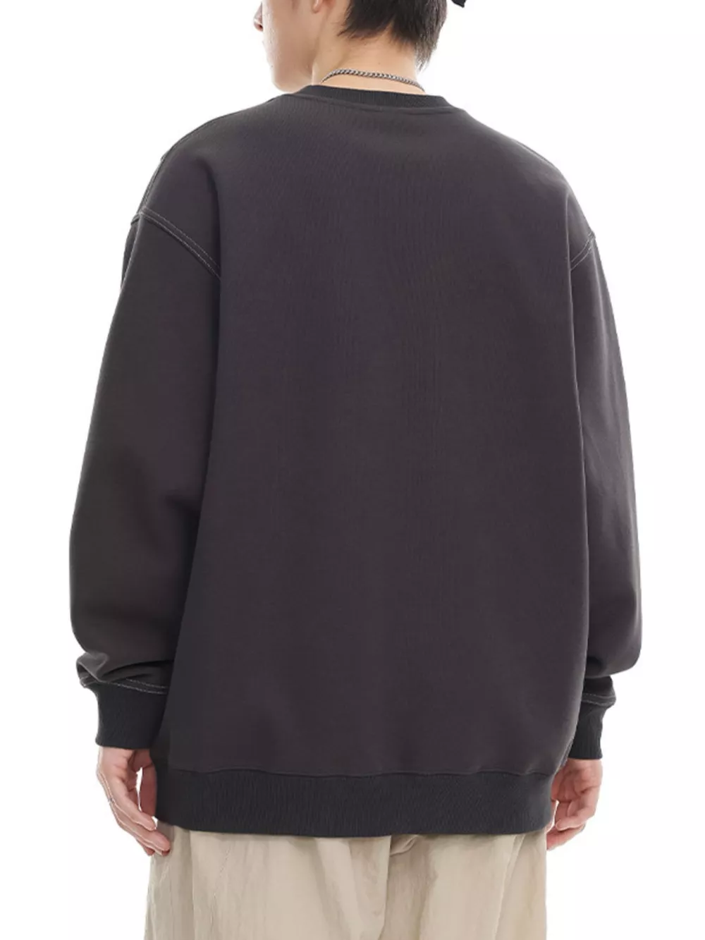Men's Plus Size Round Neck Long Sleeve Sweatshirt, image 4