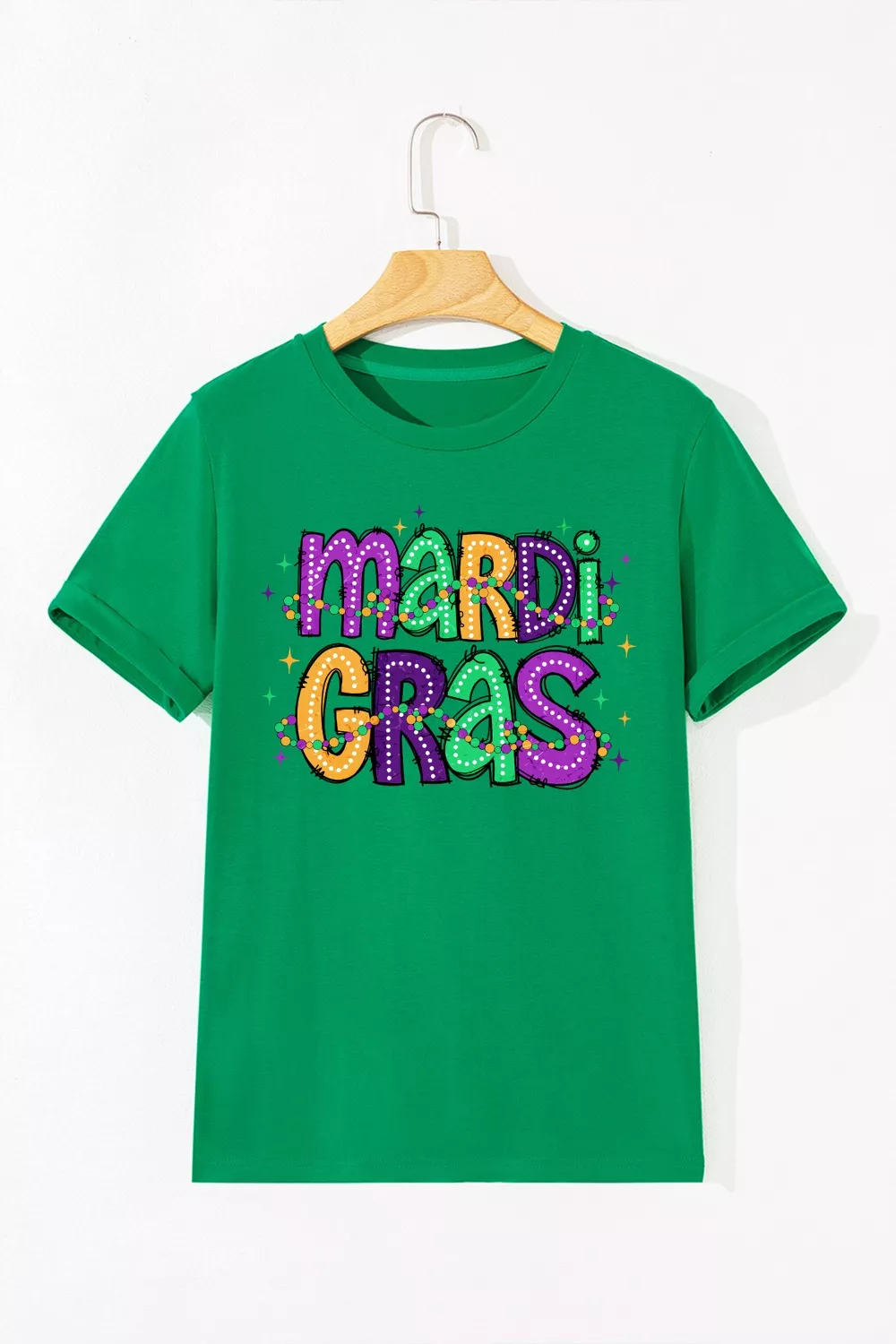 MARDI GRAS Delightful Letter Graphic T Shirt, image 5