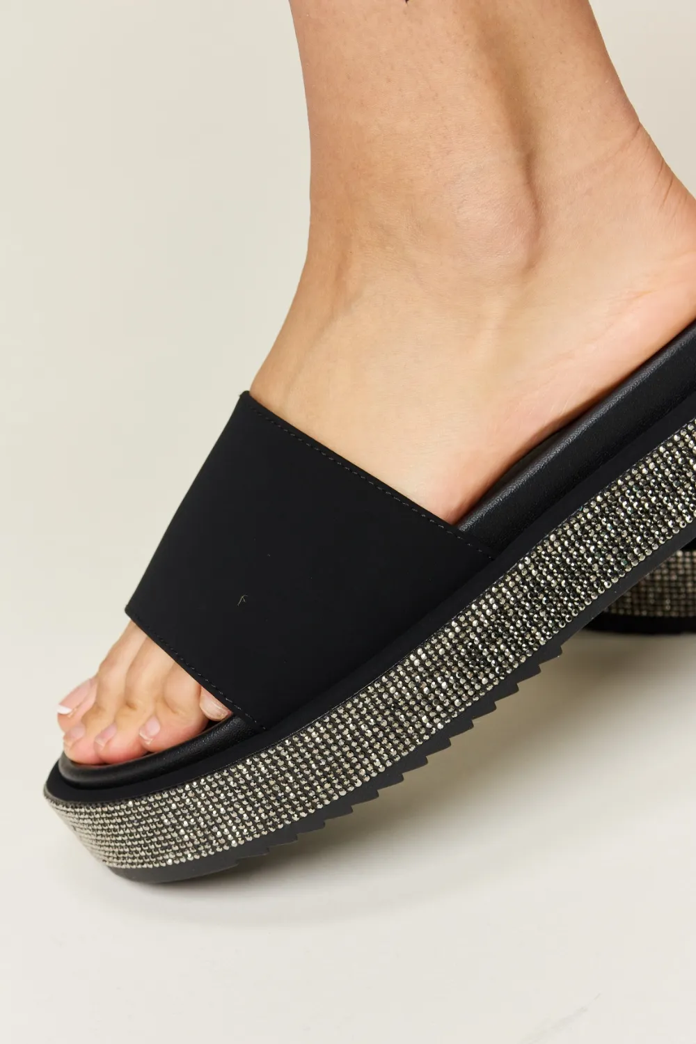 Open Toe Rhinestone Platform Sandals, image 4