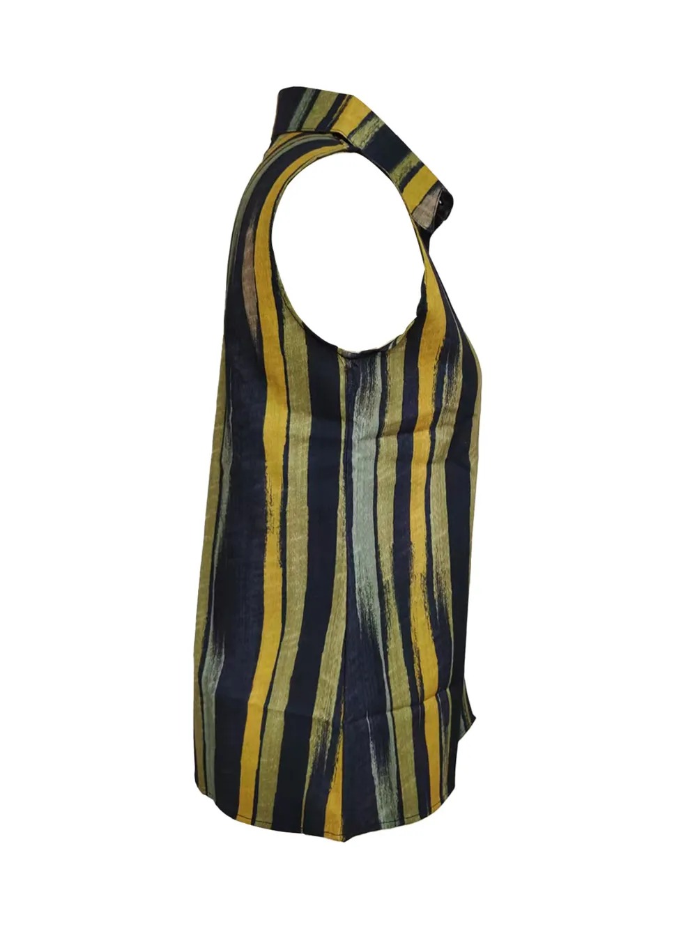 Button Detail Striped Sleeveless Shirt, image 6