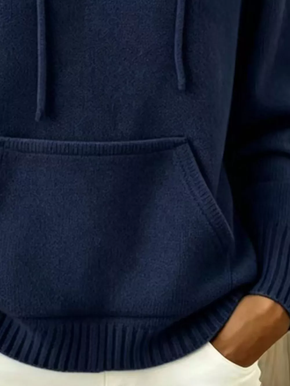 Full Size Drawstring Kangaroo Pocket Hooded Sweater Plus Size, image 15