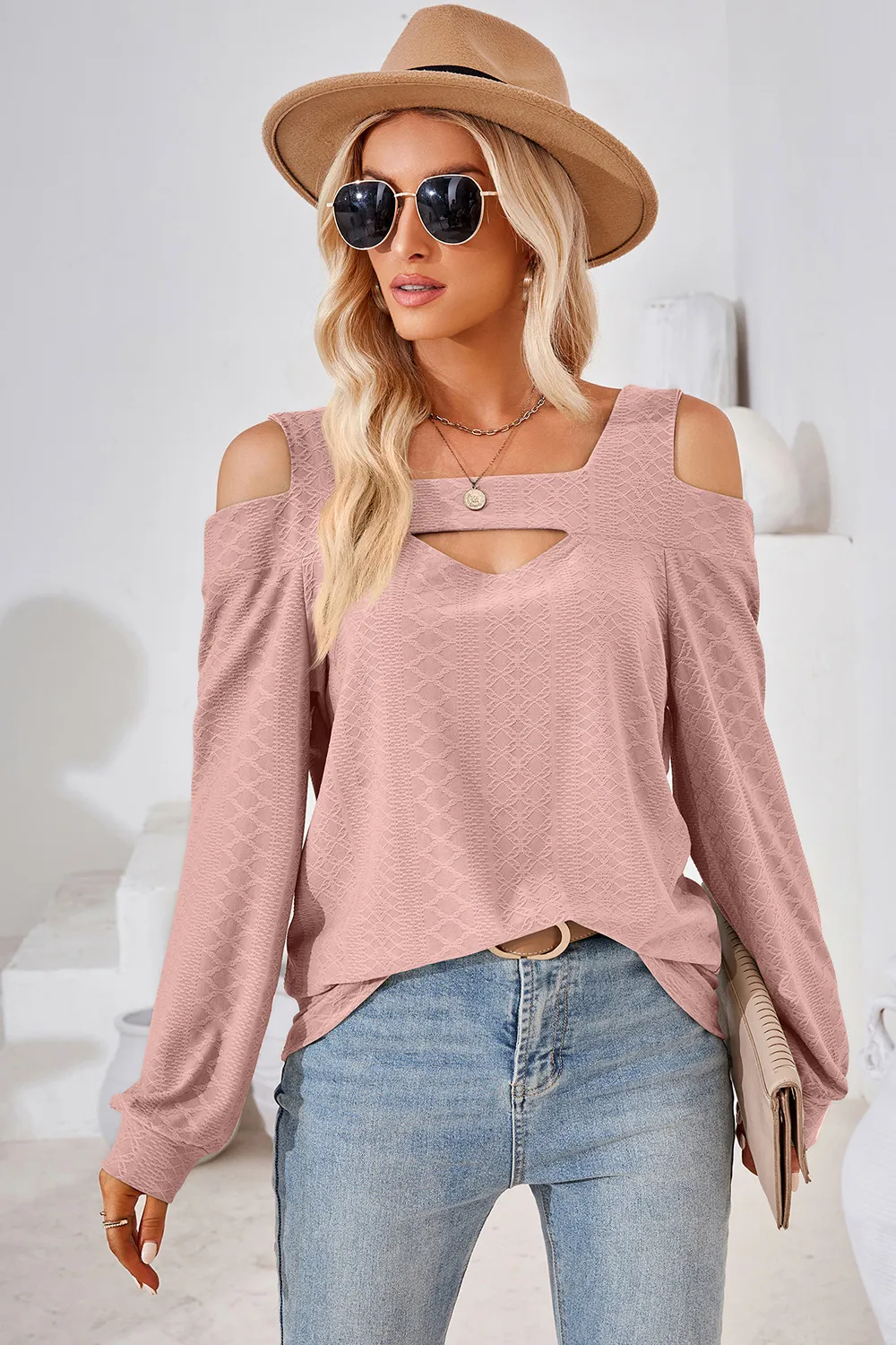Cutout Square Neck Cold Shoulder T-Shirt, image 21