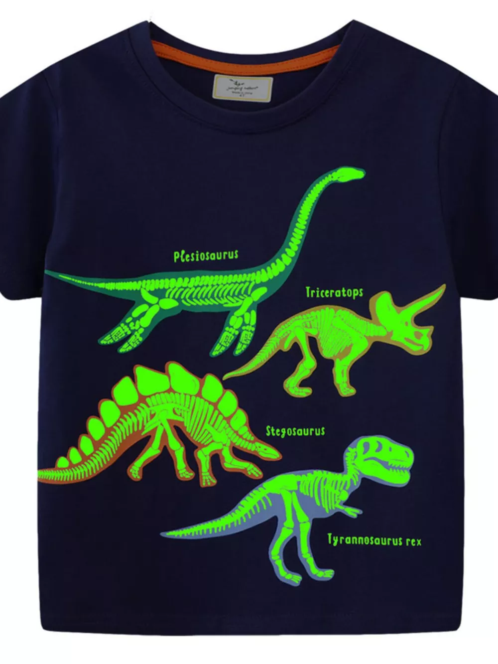 Children's Dinosaur Skeleton Crew Neck Short Sleeve T-Shirt, image 4