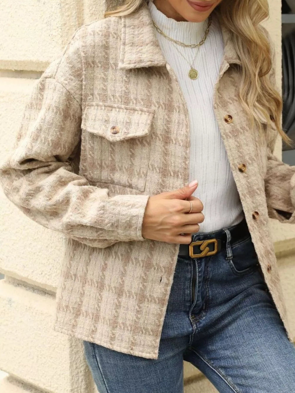 Plaid Button Up Long Sleeve Jacket, image 23