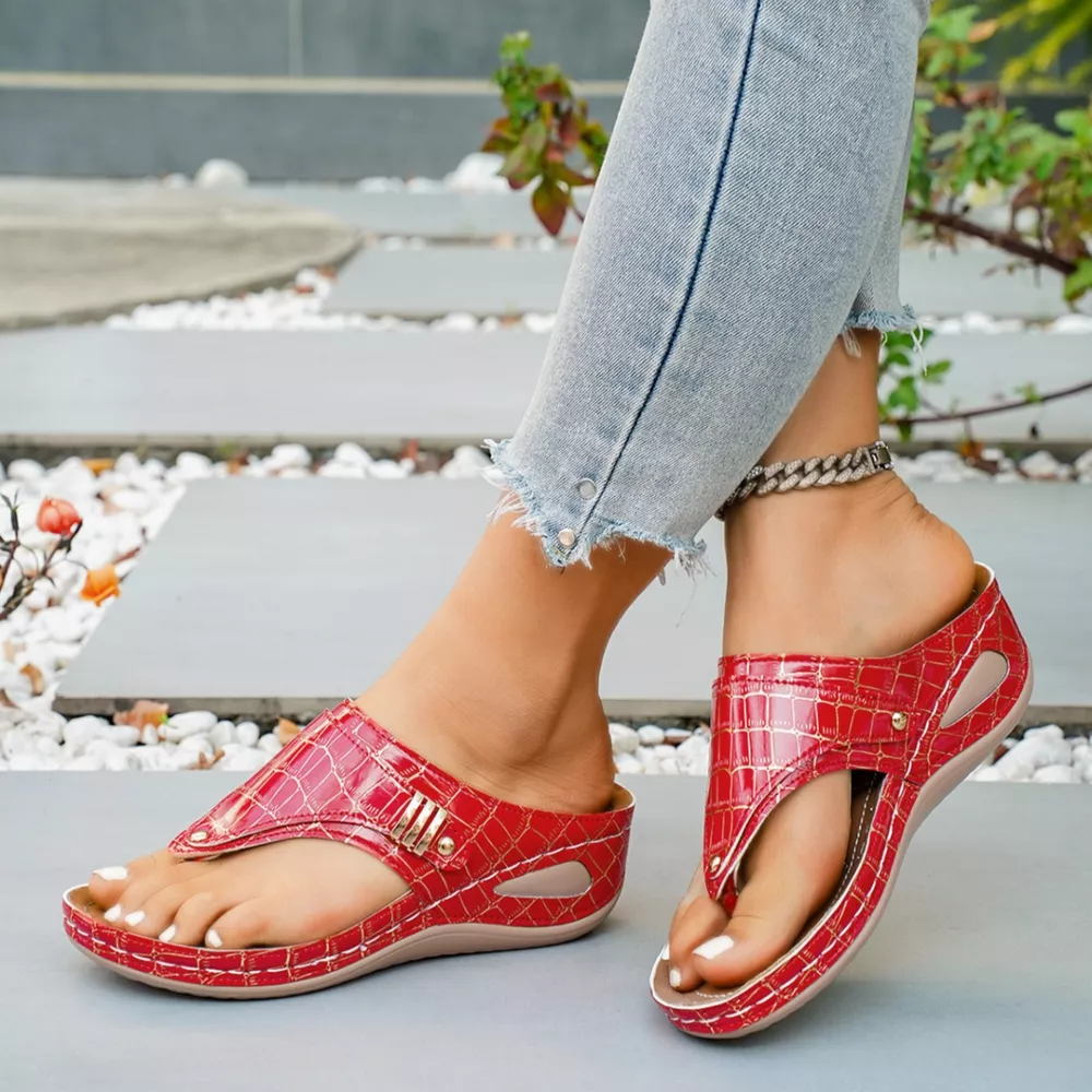 Toe Post Wedge Sandals, image 9