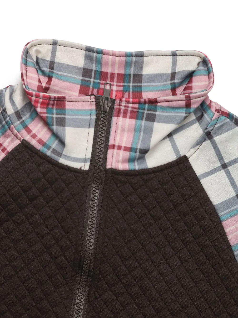 Plaid Half Zip Long Sleeve Sweatshirt, image 5