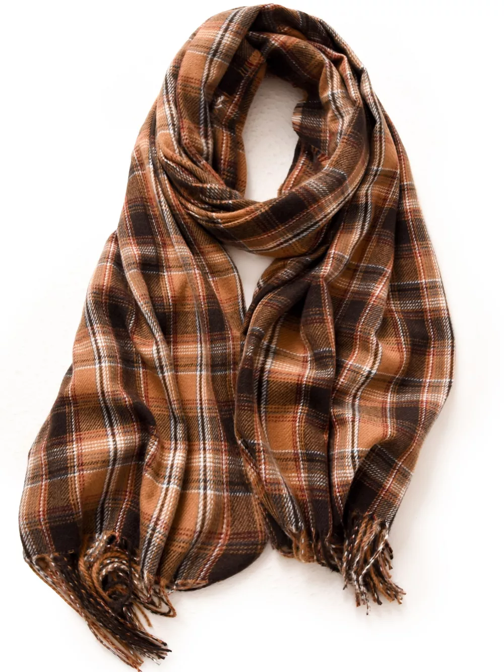 Classic Plaid Fringe Scarf, image 7