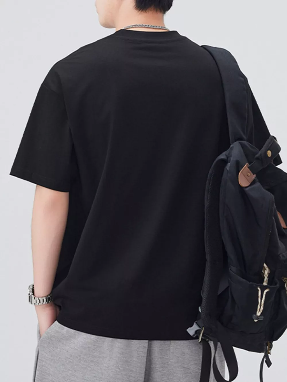 Men's Plus Size Graphic Round Neck Short Sleeve T-Shirt, image 3