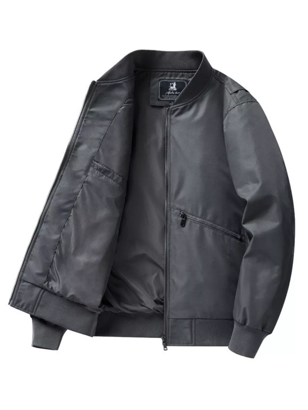 Men's Plus Size Zip Up Long Sleeve Jacket, image 3