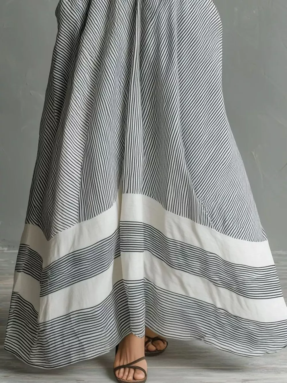 Full Size Striped Halter Neck Maxi Dress with Pockets Plus Size, image 4