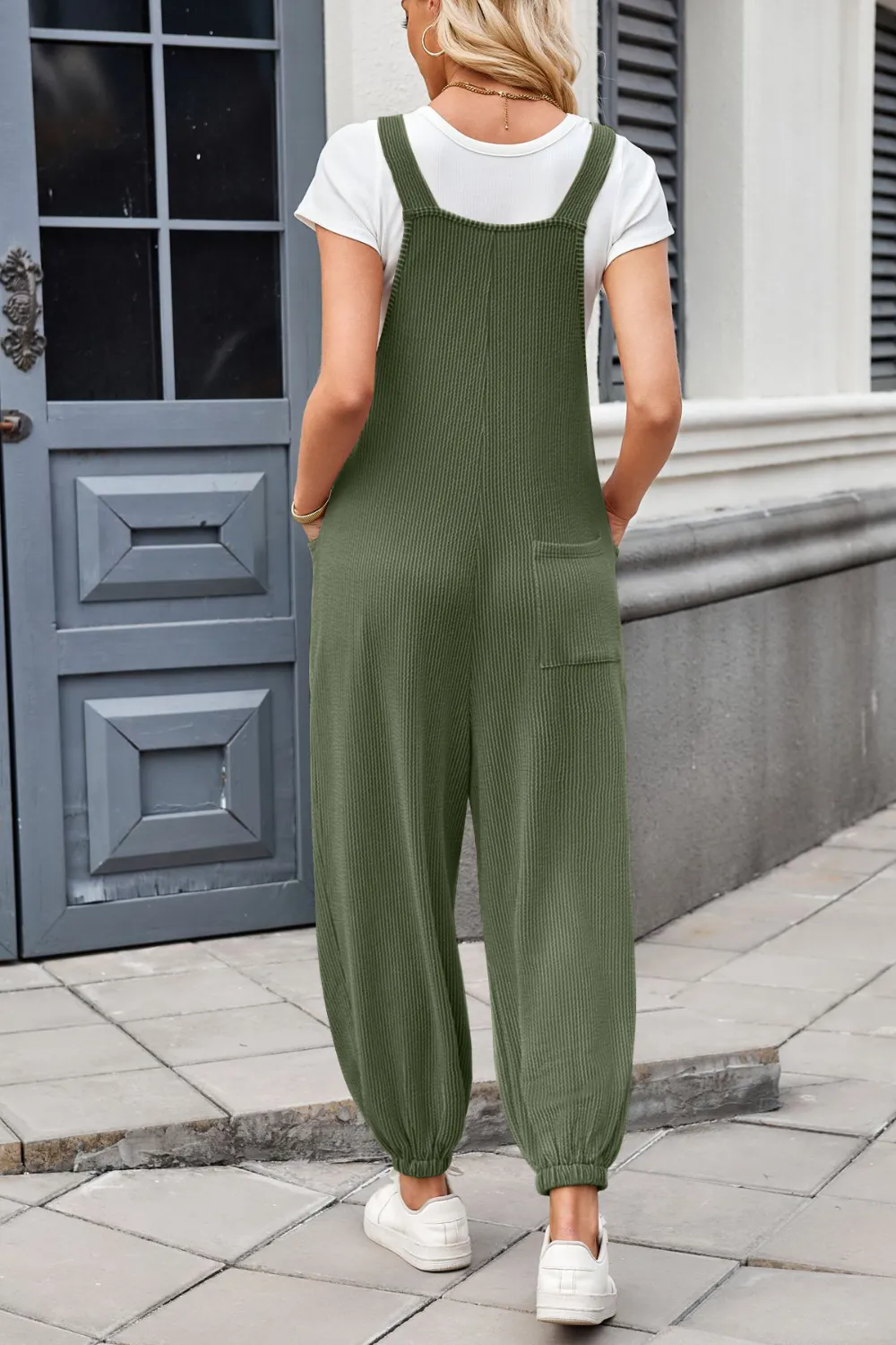 Knotted Strap Overalls with Pockets, image 17
