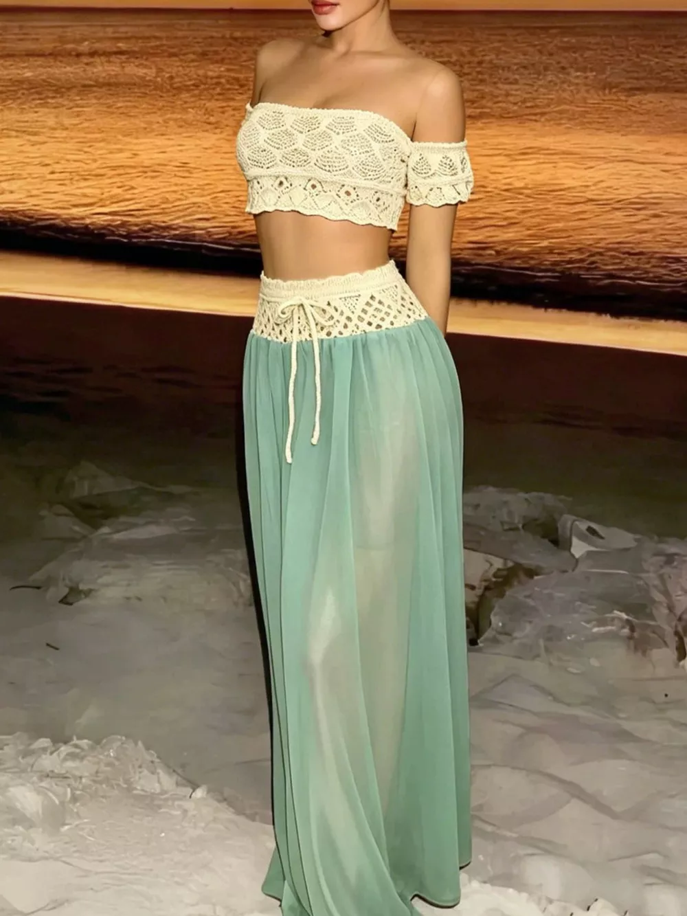Crochet Top and Maxi Skirt Set, image 14