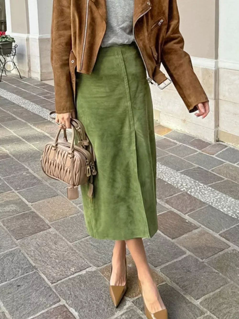 Solid Color Midi Skirt, image 3