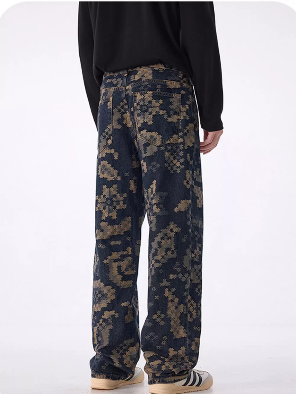 Men's Printed Wide Leg Cargo Pants, image 5