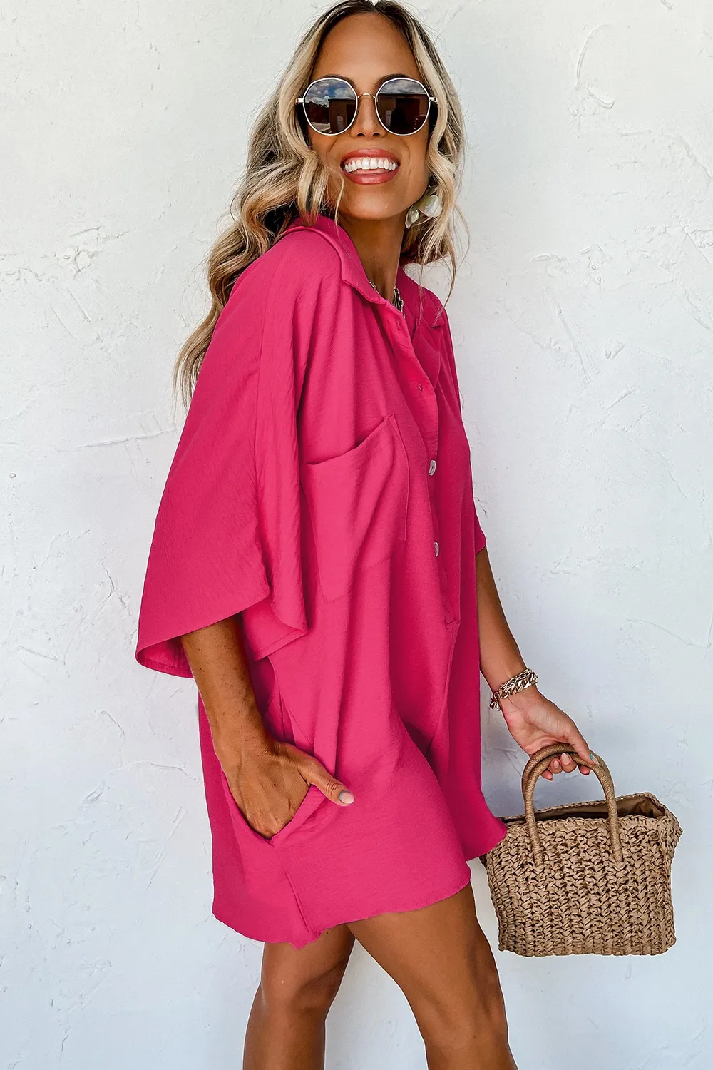 Half Button Collared Neck Romper, image 19