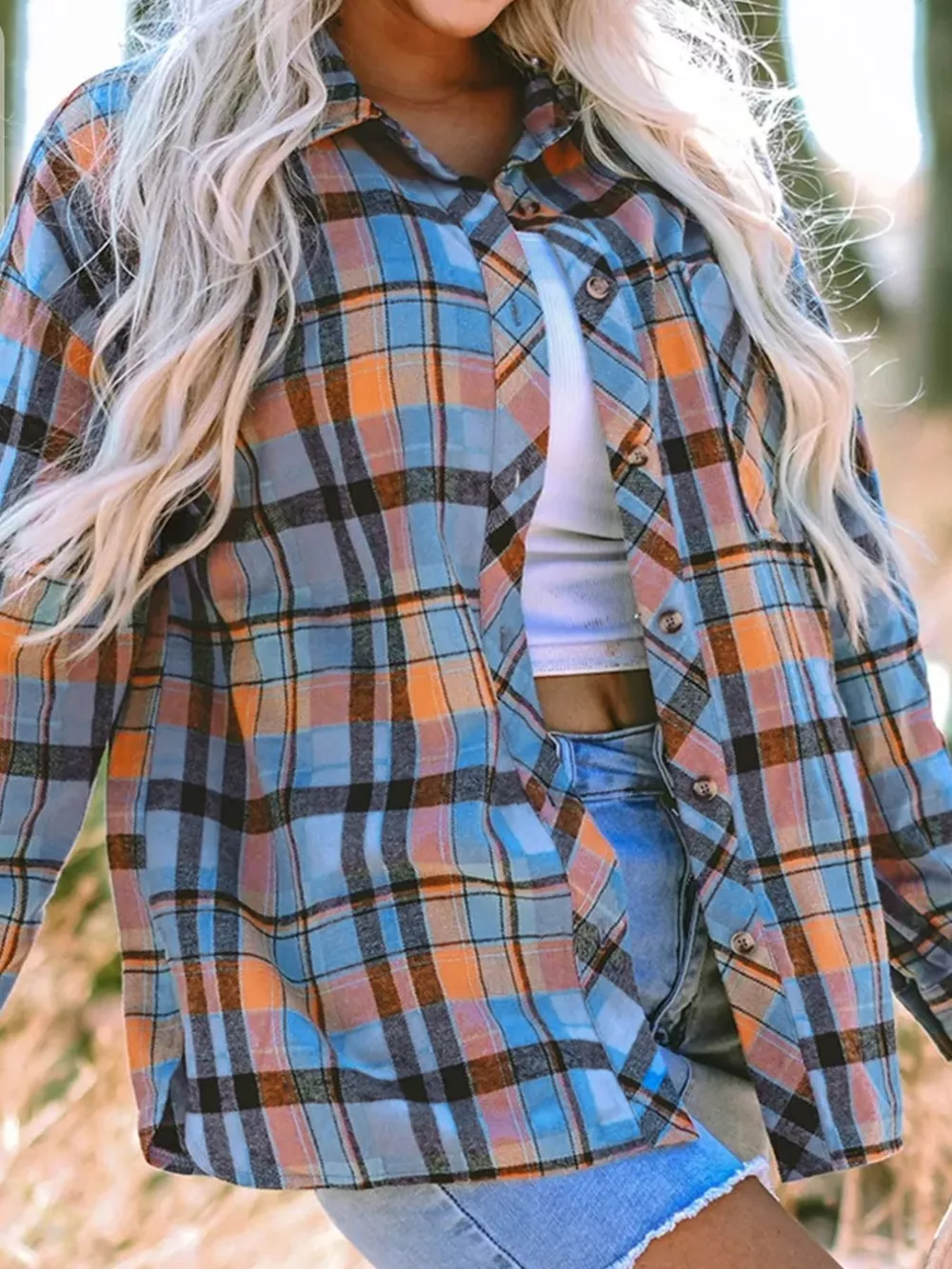 Plaid Button-Up Long Sleeve Shirt, image 11