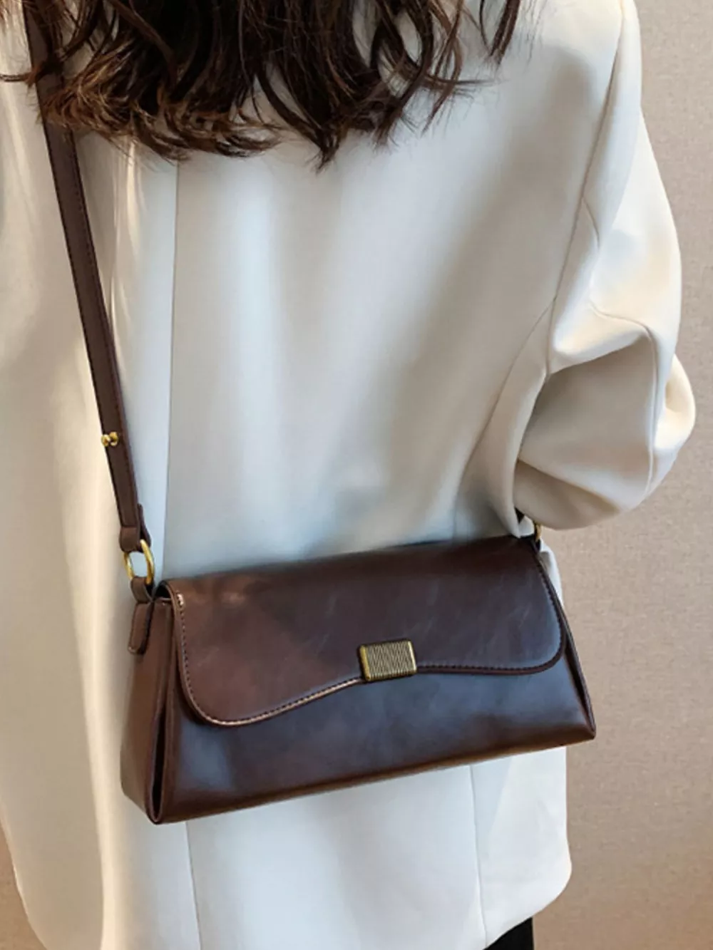 Leather Flap Shoulder Bag, image 6