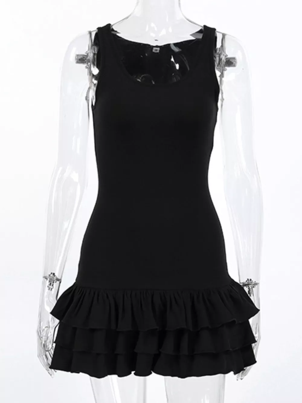 Ruffled Hem Round Neck Tank, image 6