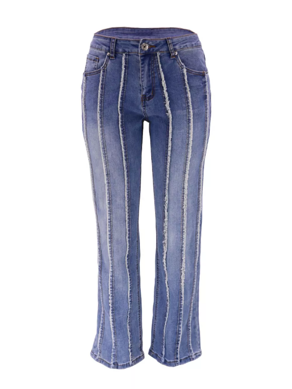 Striped Low-Rise Flare Jeans, image 6