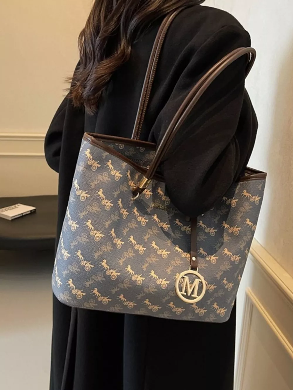 Printed Tote Shoulder Bag, image 5