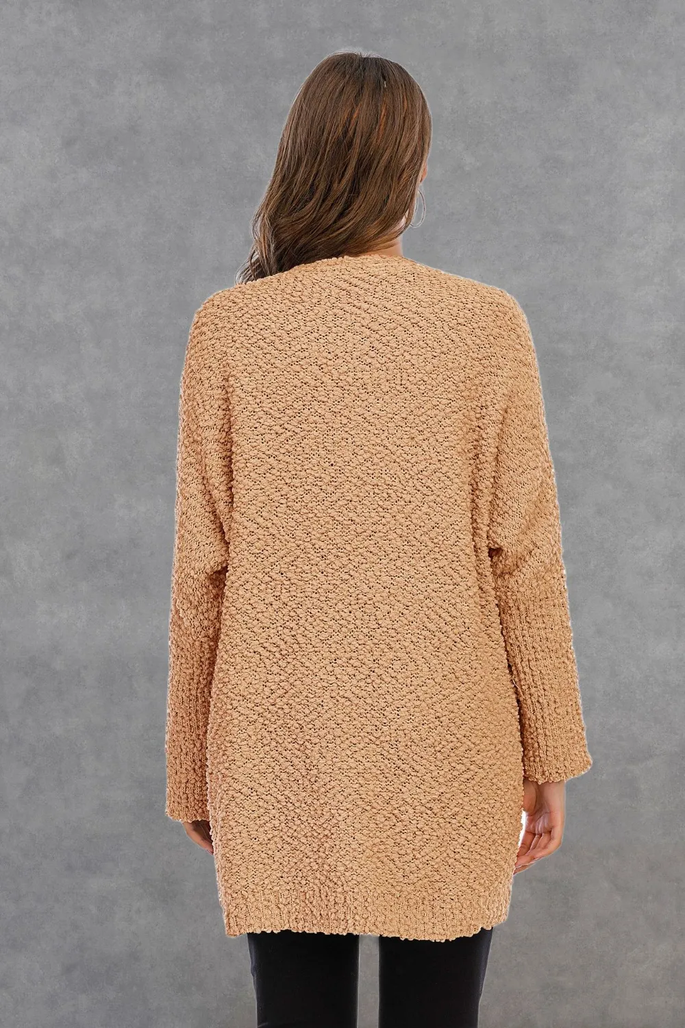 Pocketed Open Front Long Sleeve Cardigan, image 18