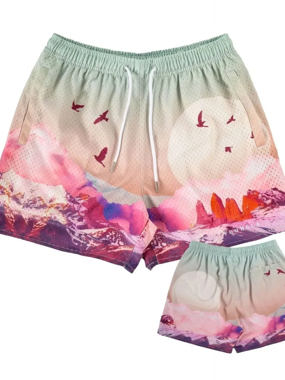 Men's Plus Size Drawstring Printed Shorts, image 9