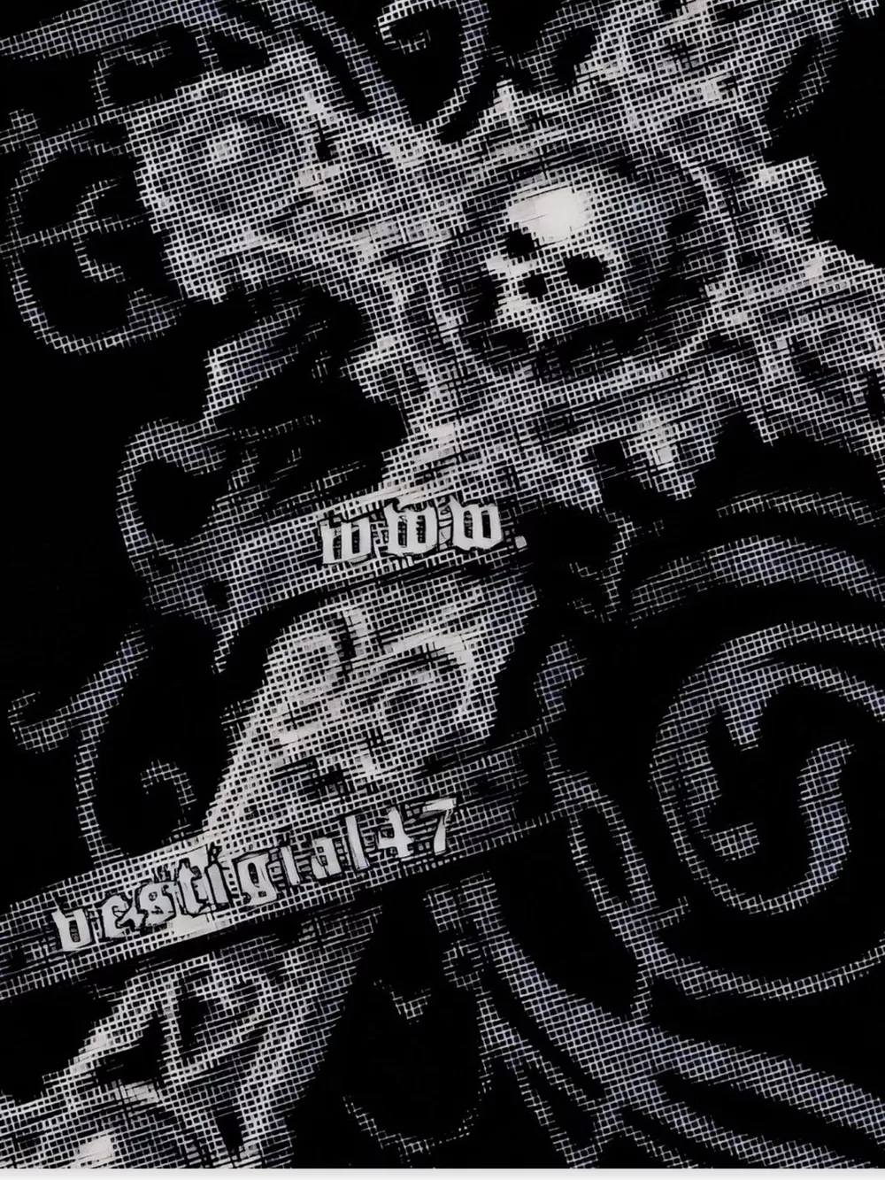 Men's Skull Cross Graphic Oversized T-Shirt, image 3