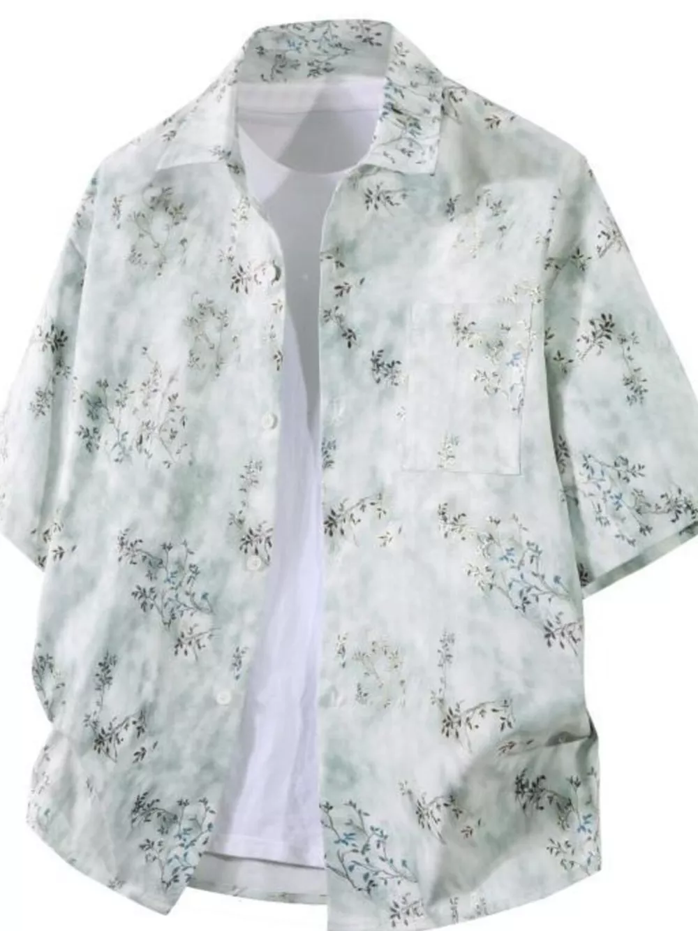Men's Plus Size Tropical Print Short Sleeve Casual Shirt, image 11