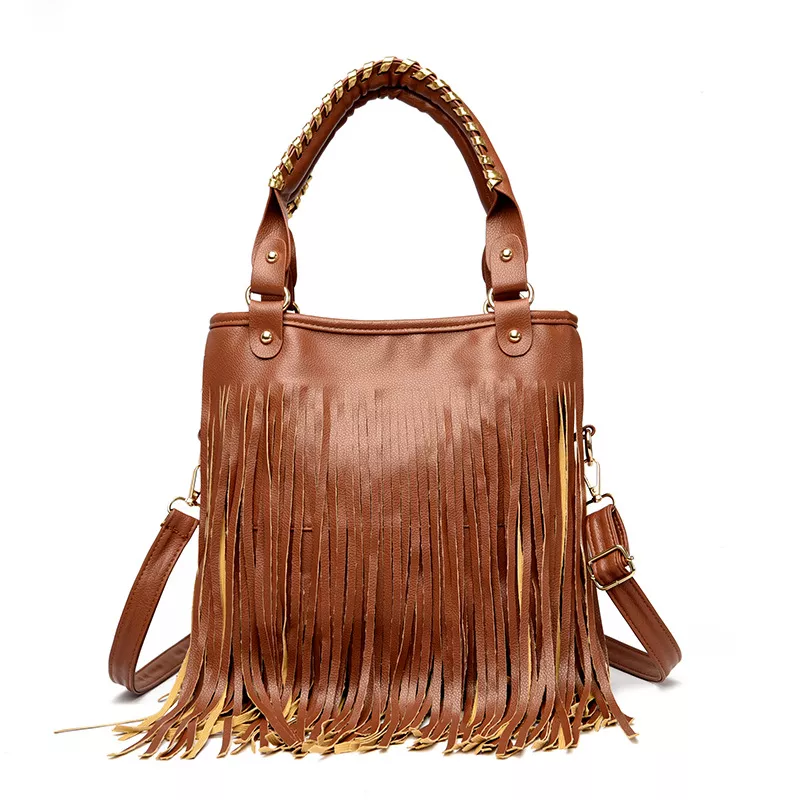 Fringe PU Leather Handbag, image 6