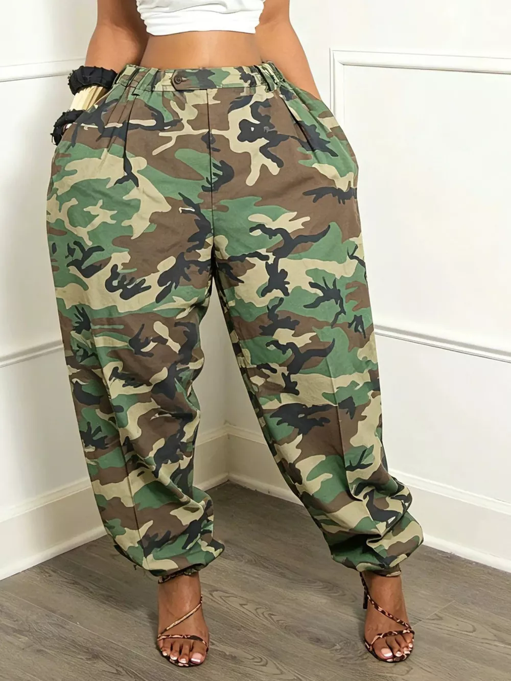 Camouflage Cargo Pants with Pockets, image 3