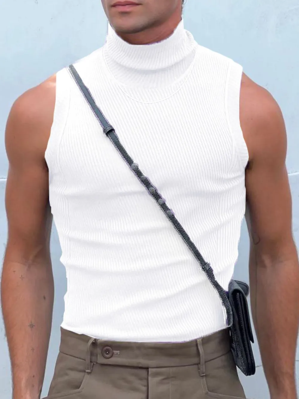 Men's Full Size Turtleneck Slim Tank Plus Size, image 4