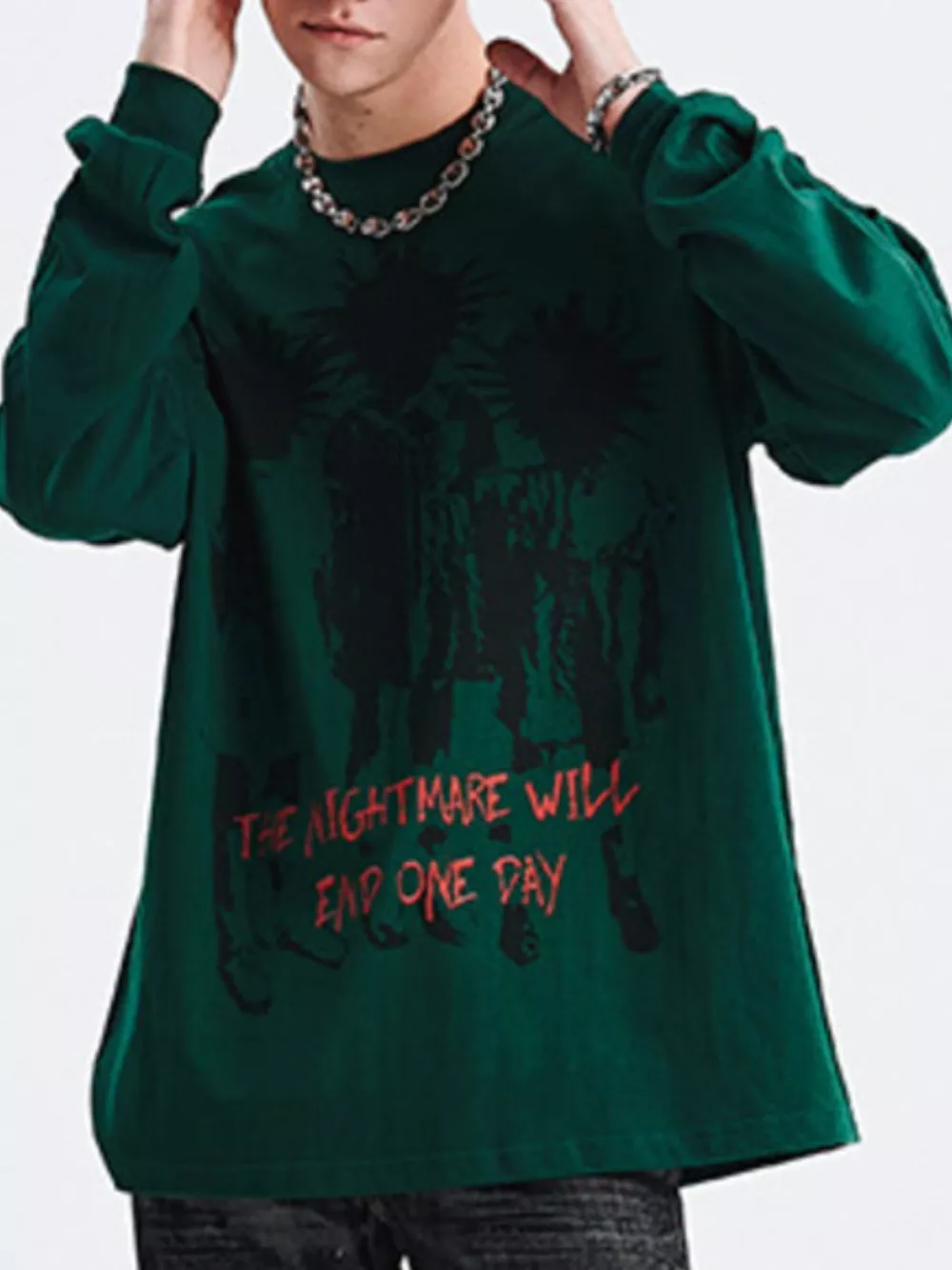 Men's Plus Size Graphic Long Sleeve T-Shirt, image 2