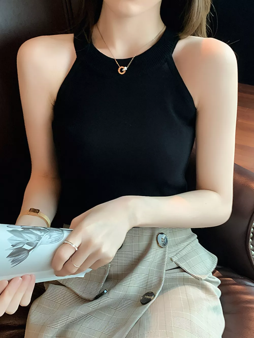 Ribbed Knit Cami Top, image 7