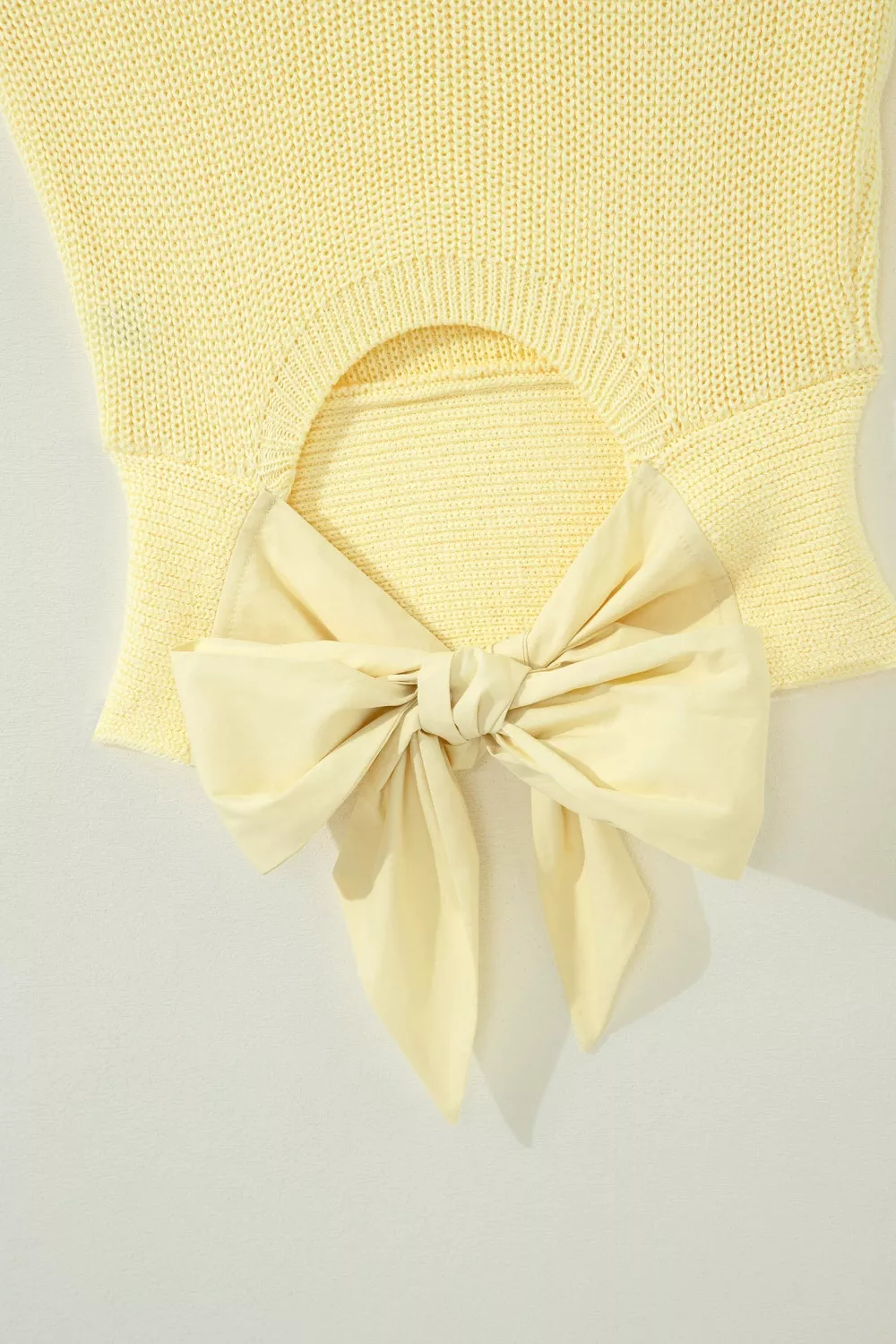 Solid Color Cropped Knit Knot Back Cutout Sweater Tank, image 9
