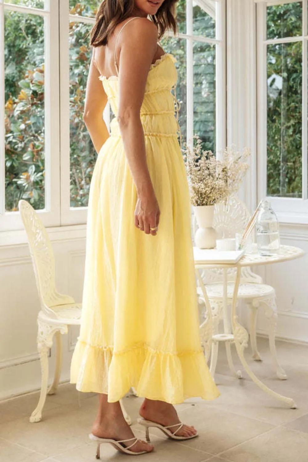 Frill Tied Front Midi Cami Dress, image 11