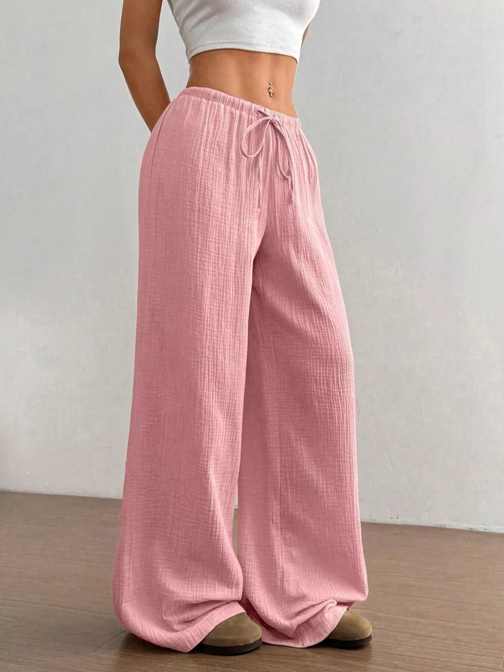 Wide-Leg Drawstring Pants, image 16