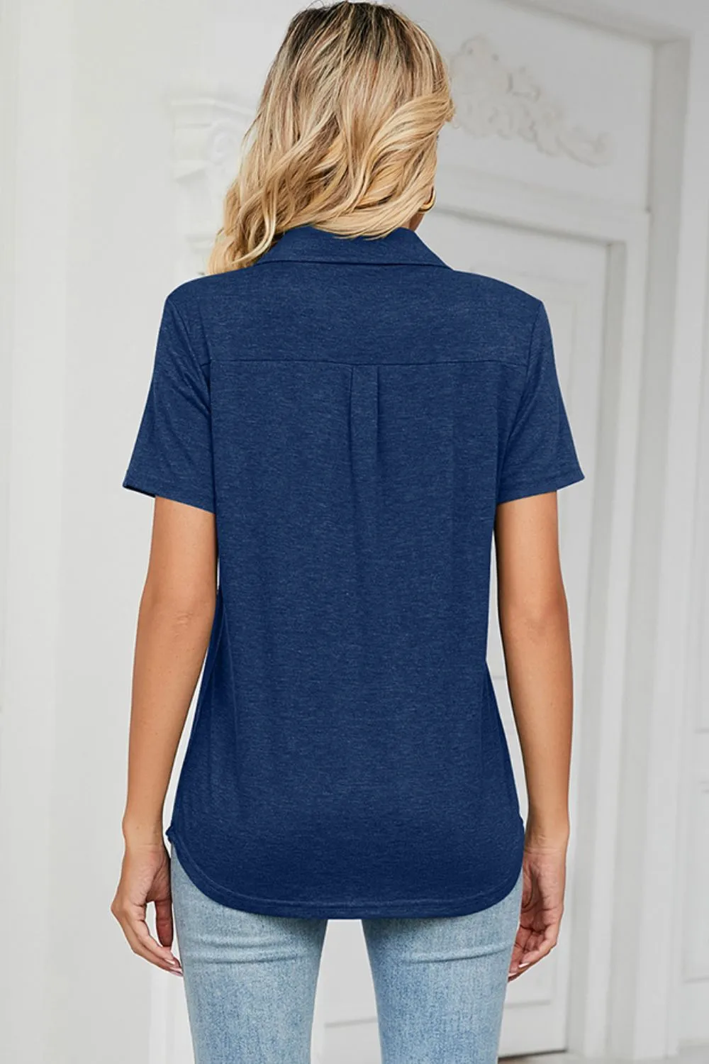 Johnny Collar Short Sleeve Blouse, image 17