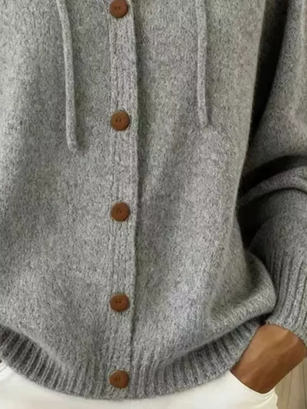 Full Size Hooded Button-Down Knit Cardigan Plus Size, image 10