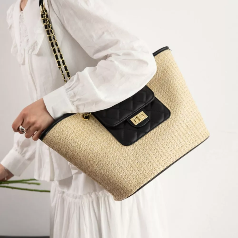 Woven Straw Shoulder Bag, image 2