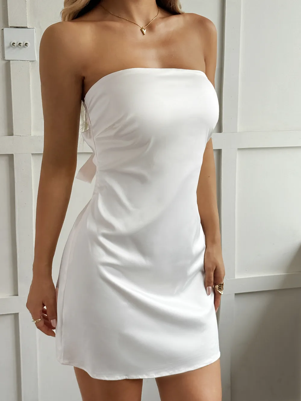 Tie Back Tube Mini Dress, image 5