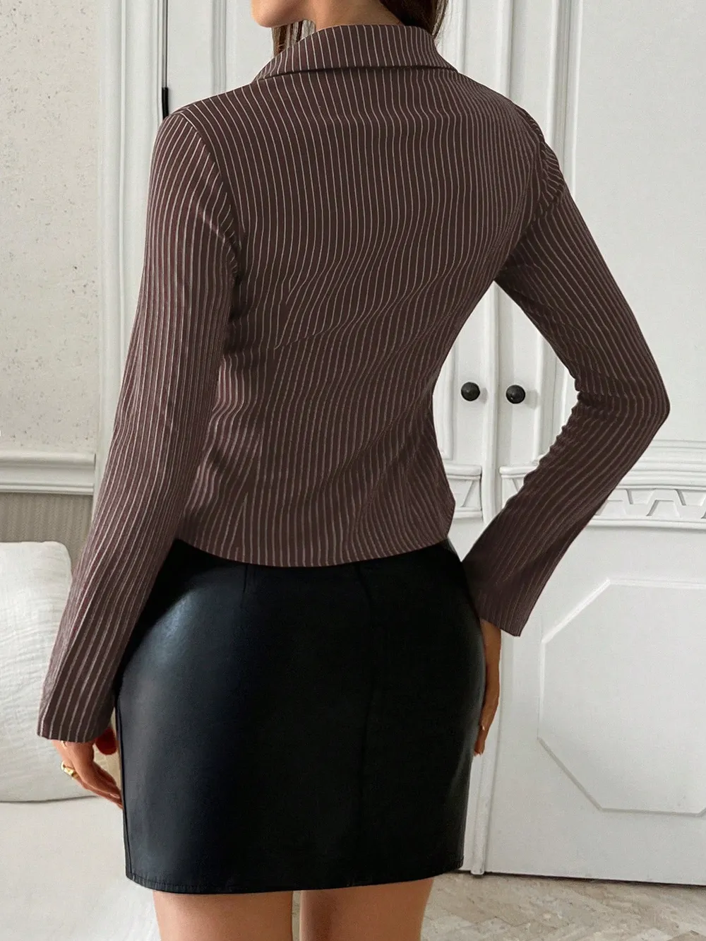 Striped Button Up Long Sleeve Shirt, image 6