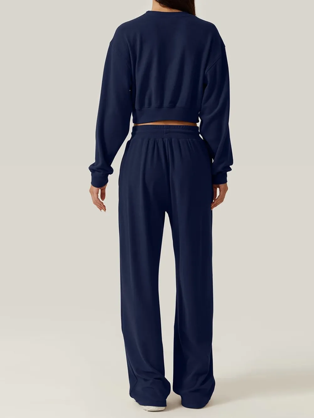 Crisscross Round Neck Top and Drawstring Pants Set, image 7