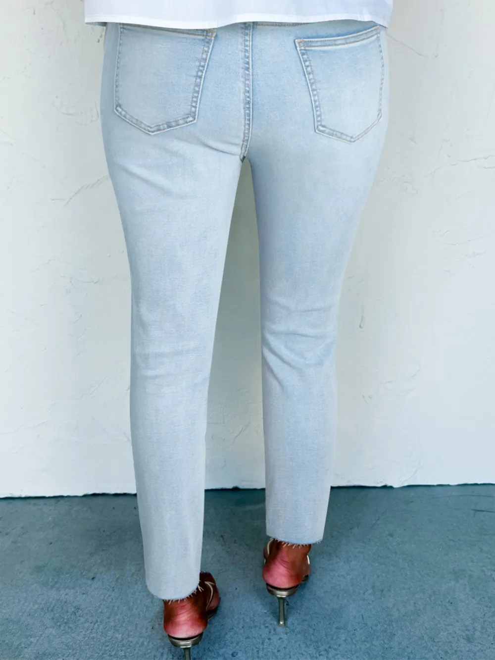 Mid Rise Ankle-Length Distressed Skinny Jeans, image 2