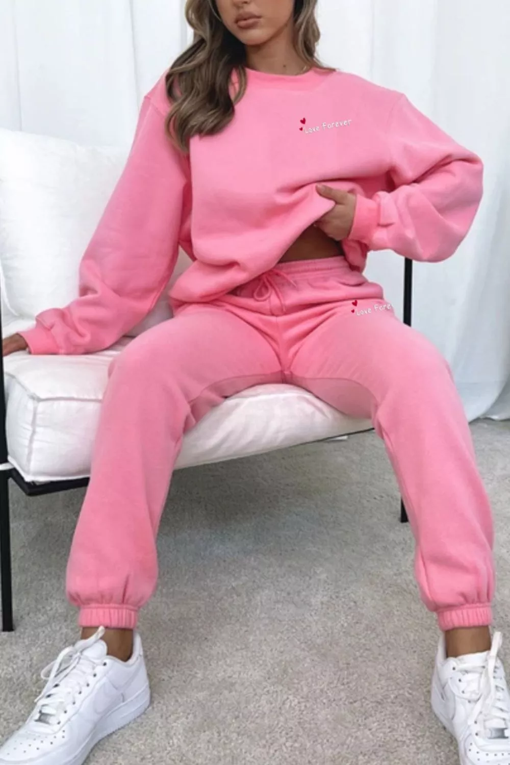 Round Neck Sweatshirt and Joggers Set, image 25