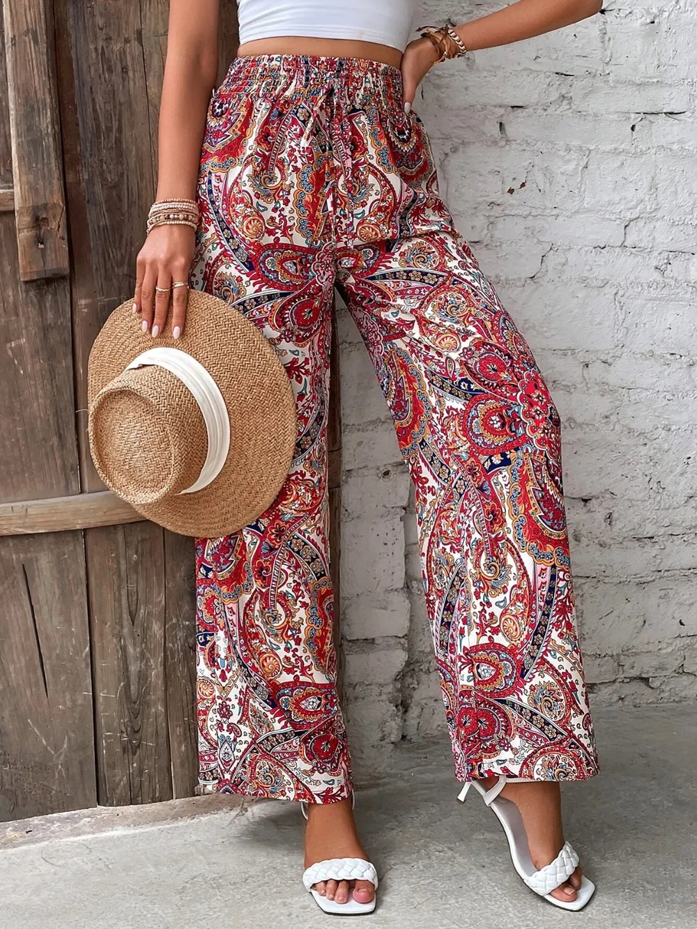 Printed Wide Leg Pants, image 23