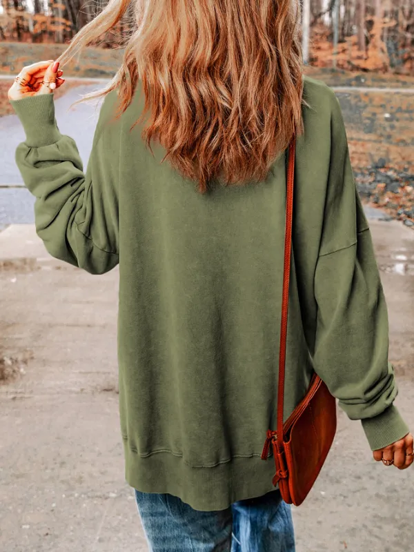 MERRY Side Slit Long Sleeve Sweatshirt, image 3
