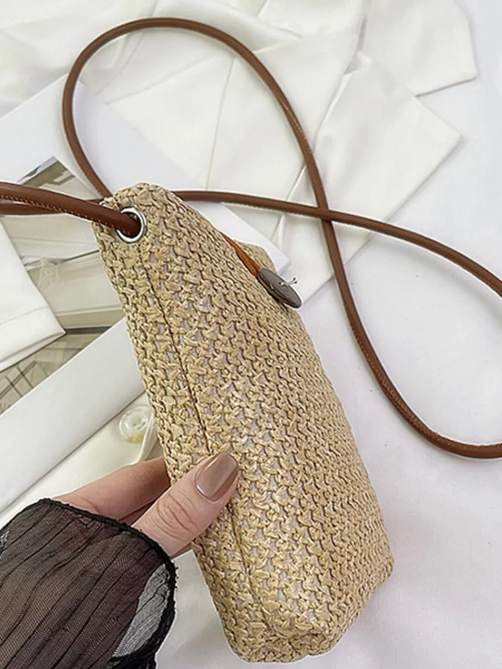 Straw Woven Crossbody Bag, image 17