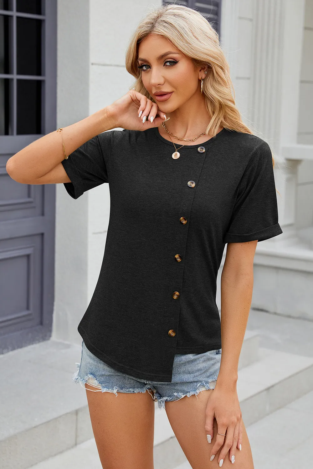 Round Neck Short Sleeve T-Shirt, image 14