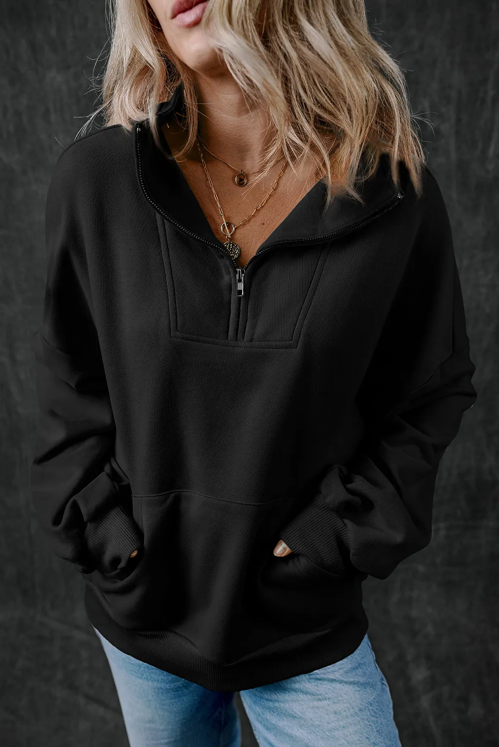Half Zip Long Sleeve Sweatshirt, image 14